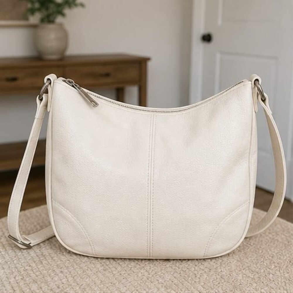 Ivory Faux Leather Bag